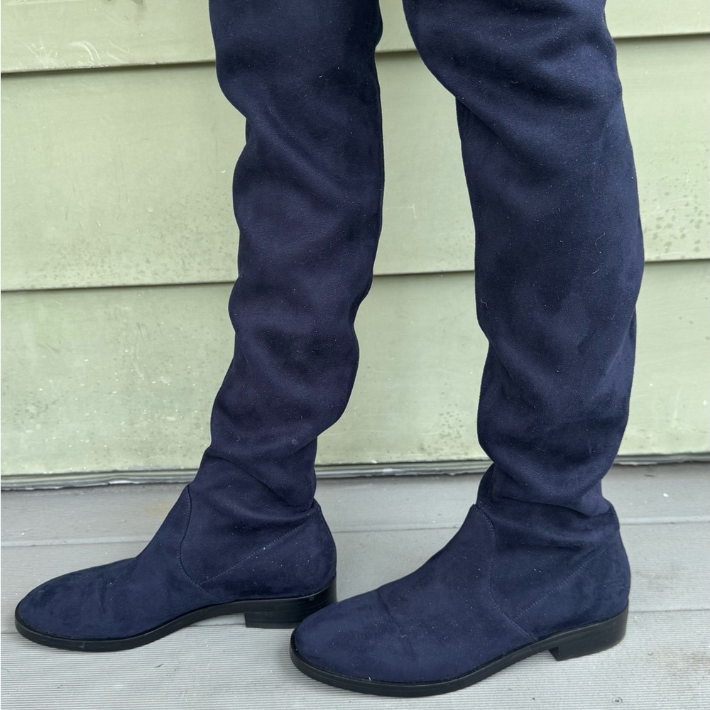 Stuart Weitzman Navy Over the Knee Boots